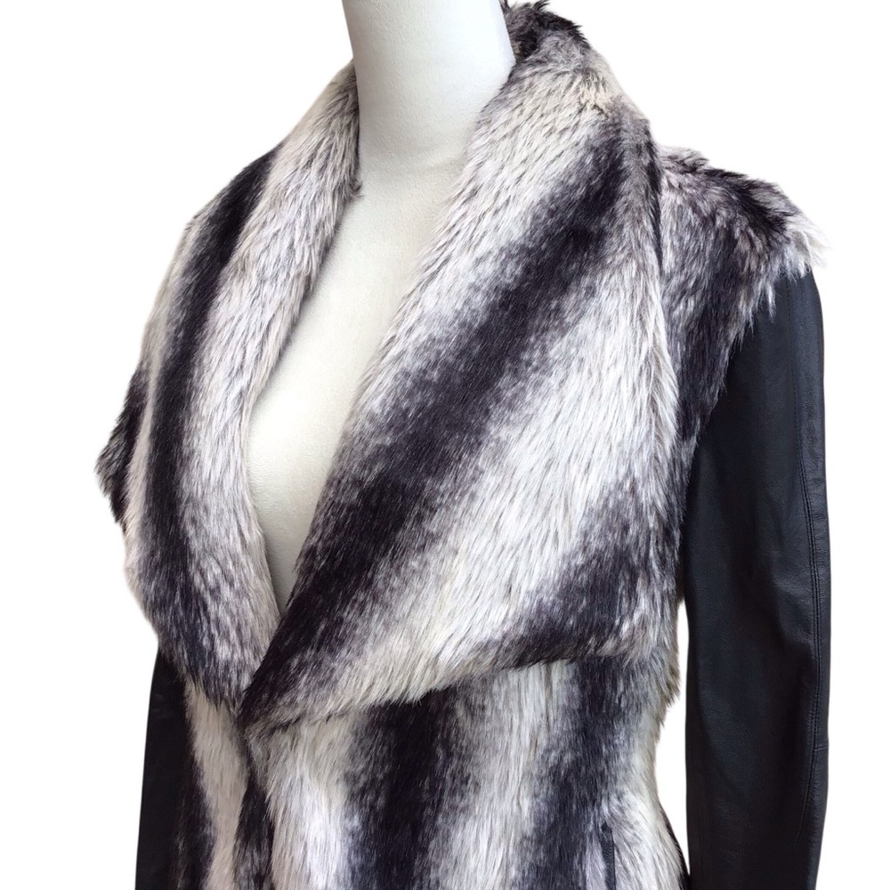 Stella & Jaime Chamonix Genuine Leather & Faux Fur Jacket Size Small - Picture 9 of 14
